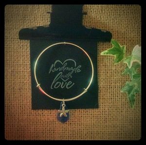 Women's Blue Beach Glass Bangle Bracelet